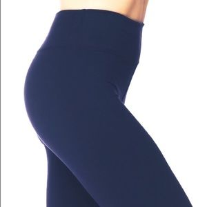 High Waisted Biker Shorts Yoga Band Navy